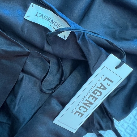 L'AGENCE NYLA COWL NECK MINI SLIP DRESS SILK CHARMEUSE - Picture 13 of 16